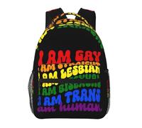 Mochila Niño Moda Mochila Escolar Infantil Orgullo Gay LGBT Arcoíris Soy Gay Portátil Bolsa para la Escuela para NiñAs Deportes Hombres 29X40cm