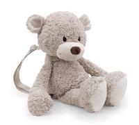 Mochila Oso Finni de 40 cm, Color Gris, para niños y niñas de guardería o Escuela Infantil, Tirantes Ajustables, Cremallera, Oso de Peluche, 62328