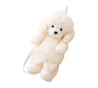 Mochila para cachorro de dibujos animados, bolso de peluche kawaii, bolso de mano inspirado en muñecas peludas, almacenamiento compacto con cremallera segura, selección de regalo de | L