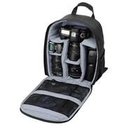 Mochila para cámara de viaje - Bolsa para fotos DSLR con compartimentos con cremallera | Maletín de cámara de poliéster ligero para hombres y mujeres | Memoria ajustable para lentes y accesorios |