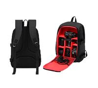 Mochila para cámara réflex, bolsa de nailon bandolera para ordenador portátil de 15,6 pulgadas, almacenamiento de accesorios profesional rojo rojo