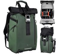 Mochila para Cámara, Rollei Fotoliner Ocean Rolltop Gran Mochila Fotográfica Impermeable con Compartimento para Laptop Mochilas Camaras Fotos para Cámara DSLR 20L Verde Cámara-Camara-Mochilas-Rolltop