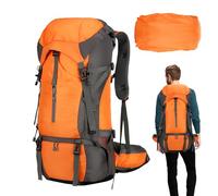 Mochila Para Camping, Senderismo - Mochila Plegable De Camping 70L | Mochila De Exterior Ergonómica Y Transpirable Con Correas Ajustables Para Viajes Extendidos, Naranja 1, Se référer au descriptif