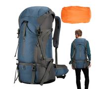 Mochila Para Camping, Senderismo - Mochila Plegable De Camping 70L | Mochila De Exterior Ergonómica Y Transpirable Con Correas Ajustables Para Viajes Extendidos, azul, Se référer au descriptif