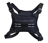 Mochila para correr en el pecho, tiras reflectantes, espalda transpirable, para hombres, bolsa de pecho para deportes al aire libre, correas ajustables, bolsillo pequeño con doble cremallera