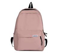 Mochila para estudiantes de gran capacidad para hombres y mujeres y adultos, de nailon, color sólido, con cremallera, para niños y niñas, hot pink, Talla única