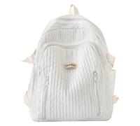 Mochila para estudiantes, moderna y minimalista, nuevo patrón, doble capa, gran capacidad, práctica, fresca, minimalista y ligera Mochilas para hombres 50 L (blanco, talla única)