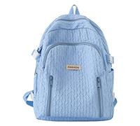 Mochila para estudiantes, moderna y minimalista, nuevo patrón, doble capa, gran capacidad, práctica, fresca, minimalista y ligera Mochilas para hombres 50 L (azul, talla única)