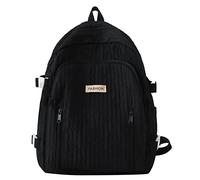 Mochila para estudiantes, moderna y minimalista, nuevo patrón, doble capa, gran capacidad, práctica, fresca, minimalista y ligera Mochilas para hombres 50 L (negro, talla única)