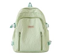 Mochila para estudiantes, moderna y minimalista, nuevo patrón, doble capa, gran capacidad, práctica, fresca, minimalista y ligera Mochilas para hombres 50 L (verde, talla única)
