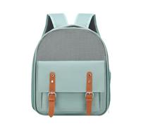 Mochila para Gatos de Gran Capacidad, Mochila transportadora para Gatos y Perros pequeños, Bolsa de Hombro Doble de Nailon Transpirable con Ventana de Malla para Senderismo, Viajes (Verde)