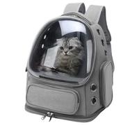 Mochila para Gatos Mochila 3D, Transpirable, ergonómica, con Burbujas para Gatos, con Correa Ajustable, Resistente al Agua para Viajes, Compras, Veterinario, GreyCat Carrier