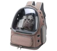Mochila para Gatos Mochila 3D, Transpirable, ergonómica, con Burbujas para Gatos, con Correa Ajustable, Resistente al Agua para Viajes, Compras, Veterinario, caféCat Carrier