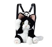 Mochila para gatos - Mochila de peluche, hecha a mano, aspecto realista, superficie de felpa acogedora, cómoda correa ajustable, novedosa correa de, elegante selección de regalo