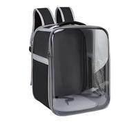 Mochila para gatos negros con ventana de burbujas, diseño de doble hombro, para mascotas de hasta 20 libras, ventilada, 15.7 x 11 x 11 pulgadas