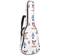 Mochila para guitarra de 42 pulgadas, para guitarra eléctrica, bajo acústico, guitarra clásica, ukelele, mandolina, Navidad, Raindeer con sombrero rojo