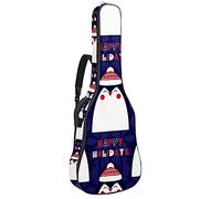 Mochila para guitarra de 42 pulgadas, para guitarra eléctrica, bajo acústico, guitarra clásica, ukelele, mandolina, pingüino, sombrero de Navidad