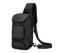 Mochila para hombre, gran capacidad, bandolera para tabletas de hasta 9,7 pulgadas, mochila de hombro impermeable con correa ajustable para uso diario, viajes por ciudades o senderismo, Negro