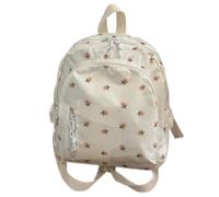 Mochila para laptop, bonita mochila con estampado floral para la escuela, universidad, viajes, trabajo, casual, mochila escolar, mochila estética casual, blanco