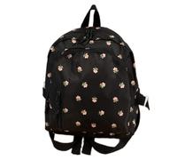 Mochila para laptop, bonita mochila con estampado floral para la escuela, universidad, viajes, trabajo, casual, mochila escolar, mochila estética casual, Negro