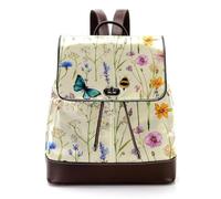 Mochila para laptop de piel sintética con textura de mármol turquesa con líneas doradas, para mujer, mochila de viaje, Multicolor 02, 27x12.3x32cm