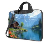 Mochila para laptop Mountain Cabin By The Lake In Spring, bolsa para laptop de 17 pulgadas, Color, 29x38cm