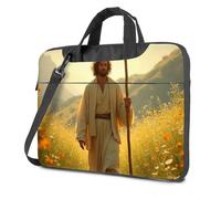 Mochila para laptop para hombre, Jesús caminando en el campo dorado, bolsa de mano para mujer, Color, 26x36cm