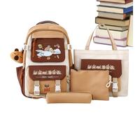 Mochila para libros Capybara - grande para libros con múltiples compartimentos - Juego de mochila y artículos escolares - para niños, estudiantes, casa, aula, dormitorio, viaje, al aire libre
