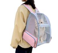 Mochila para mascotas, mochila para gatos, mochila para gatos, malla transpirable, de malla transpirable, resistente de transporte portátil para cachorros para viajes, senderismo