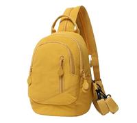 Mochila para mujer de gran capacidad, mochila básica impermeable con correas ajustables - Bolsa portaequipaje de viaje para trabajo, adolescentes, niñas, hombres, viajes, viajes diarios, amarillo