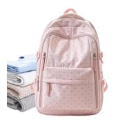 Mochila Para Mujer Mochila Estudiantil De Nailon Con Lunares Para Portátil