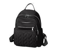 Mochila para mujer, tamaño mediano, de tela, a la moda, para exteriores, viajes, ocio, lavandería, malla, Negro, Talla única