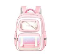 Mochila para niñas de gran capacidad con bolsillo transparente