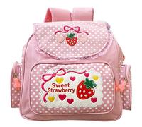 Mochila para niñas Mochilas para niñas Bolsas Escolares Impermeables con Tema de Fresa con Temas de Libros con Cierre de Encaje con Cremallera 12x5x15in Regalos de Mochila Kawaii para niñas