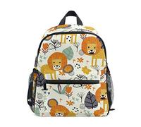 Mochila para niños Bolso de Preescolar para niños pequeños, león y Plantas Tropicales, para niñas pequeñas niños pequeños
