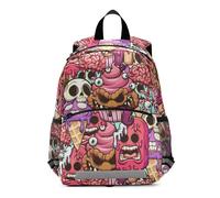 Mochila para niños con diseño de dibujos animados de monstruos para el Día de Todos los Santos, Feliz Halloween, con bolsillo para botella de agua, correa para libros para niños de 4 años, Varios