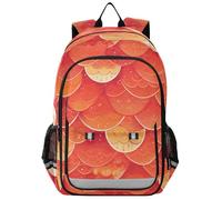 Mochila para niños de 16 pulgadas de 8 a 12: mochila casual para niños y niñas de sexto grado en varios colores, escamas de pescado rojo brillante