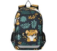 Mochila para niños de 8 a 12 años: bolsas de libros de gran capacidad para jóvenes en varios colores - Tigres de animales lindos de la selva