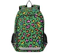 Mochila para niños de 8 a 12 años: mochila ajustable para niños y niñas de sexto grado en varios colores, color de moda, verde leopardo