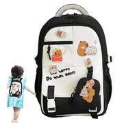 Mochila para niños de Capybara - Mochila de viajes de dibujos animados | Papa de día con temática de animales de animales duraderos, linda bolsa de escuela de novedad para la universidad.