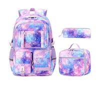 Mochila para niños, ligera e informal, bonita mochila de guardería para adolescentes, niñas, niños, correas ajustables, mochila escolar para guardería y escuela, 46 x 31 x 18 cm, morado, Talla única