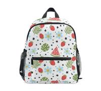 Mochila para niños pequeños, color rosa, sandías, color verde, Rosa, verde sandía, Small, Mochilas con estampado de fútbol