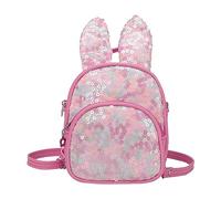 Mochila para niños pequeños con brillantes orejas de conejo empalme para niñas en preescolar y guardería mochilas niñas caballos, Rosa intenso., Einheitsgröße