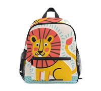 Mochila para niños pequeños preescolar, mochila de jardín de infantes con etiqueta de nombre para niños y niñas, Luz plana de león, S, Mochilas Daypack