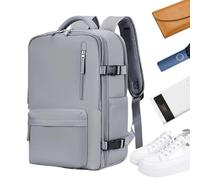 Mochila para ordenador portátil con puerto USB de carga, gris claro, Se