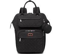 Mochila para pa?ales BabbleRoo, bolso cambiador multifunci?n con cambiador, correas para cochecito y estuche para chupete, color negro