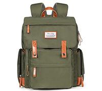 Mochila para pañales Frank Mully grande multifunción bolsa de viaje para mamá papá ejército verde