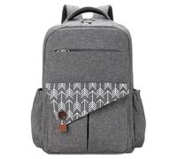 Mochila para pañales para mamá, dos capas, mochila para pañales, de viaje impermeable con gran capacidad con función multifunción del puerto de carga, gris, Siehe Beschreibung