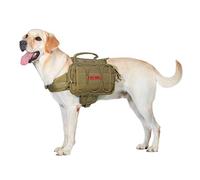 Mochila para perros OneTigris MAMMOTH 2.0 Versión para acampada y senderismo para perros de talla M/L (marrón, L)