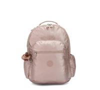 Mochila para port til Kipling Seoul Go Large Metallic de 15"" en color cuarzo met lico